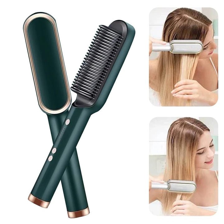 HoorCart 2-in-1 Heated Hair Straightener Comb & Styling Brush