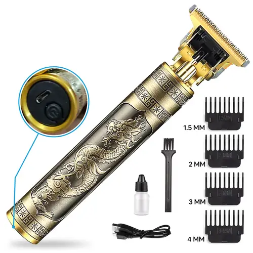 HoorCart Vintage T9 Rechargeable Hair & Beard Detail Trimmer — Gold