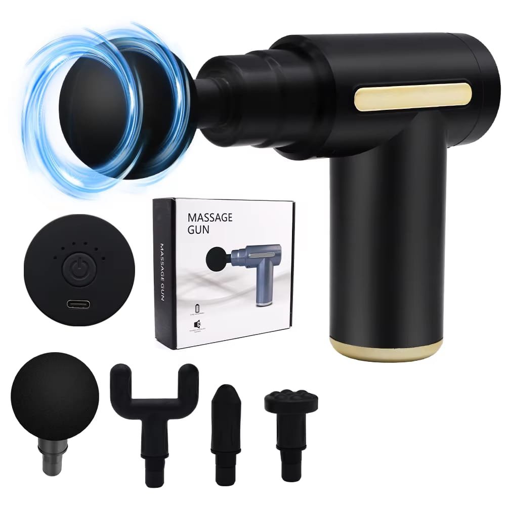 HoorCart Rechargeable Massage Gun — 6 Speeds & 4 Heads