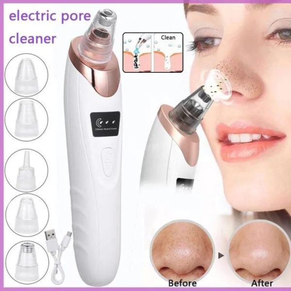 HoorCart 5-in-1 Rechargeable Blackhead & Pore Vacuum Cleaner